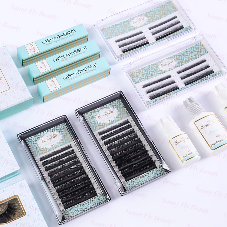 

Individual Korean free samples wholesale private label mink eyelash extension, Black
