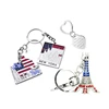 Rich experienced commemorative aluminium alloy die cut paper sticker epoxy silk screen American flag US dollar design Key Chain