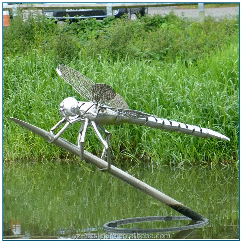 stainless steel dragonfly sculpture 