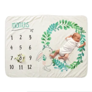 Custom Premium Newborn Milestone Fleece Baby Blanket for Children