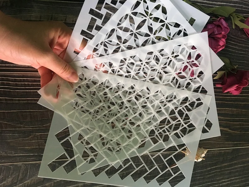 激光切割绘画花模板地板墙瓷砖织物木材塑料模具