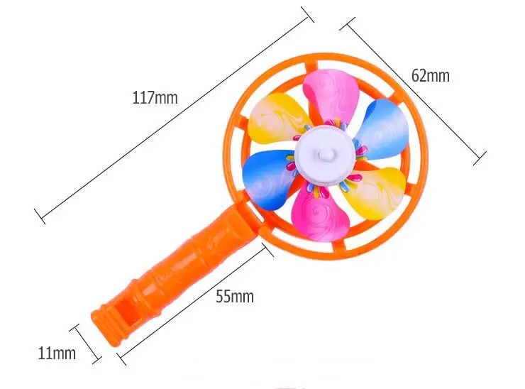 Hot sale plastic small whistle toy with colorful windmills promotional gifts for kids