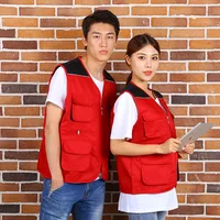 

Hot Sale Outdoor Multi Pocket Custom Logo Advertising Vest Color splicing Waistcoat