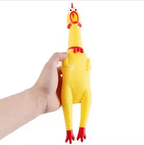 Hot Screaming Chicken Rubber Dog Pet Chew Toy