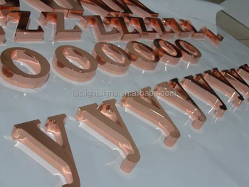 Rose gold light up letters