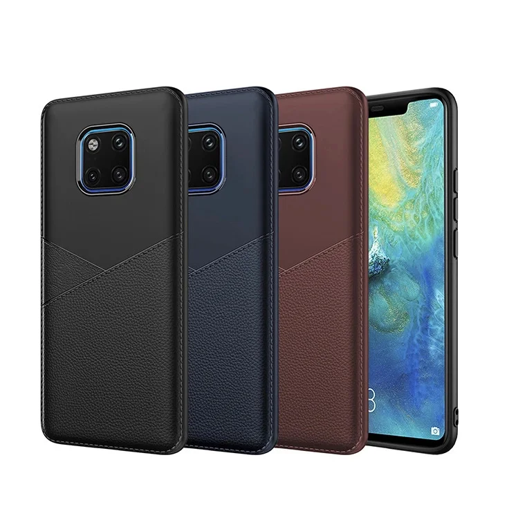 

2019 New Arrivals Business Style Leather Texture Phone Cases for huawei Y9 2019 mate20pro, Black;blue;brown