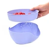 Hot Sales Fruit Drain Plastic Mixing Bowl Kitchenware plastic Bowl set with Colander Set kitchen sieve