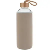 

Eco Friendly High Borosilicate Drinking 1 Liter Glass Water Bottle With Bamboo Lid