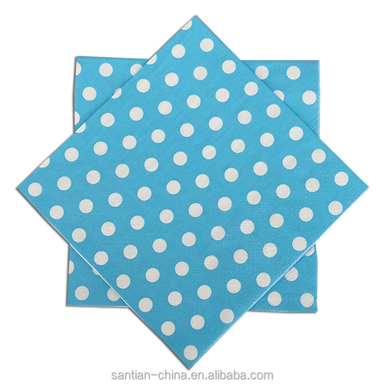 

Polka Dot Printed Paper Napkins In Different Colors For Party Dinner