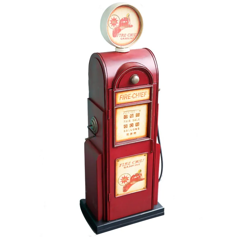 Retro Figurines Make Old Gas Pump Model Statue Classic Home Decor