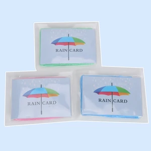 Image of Factory Outlet credit card sized PE disposable raincard for raincoats
