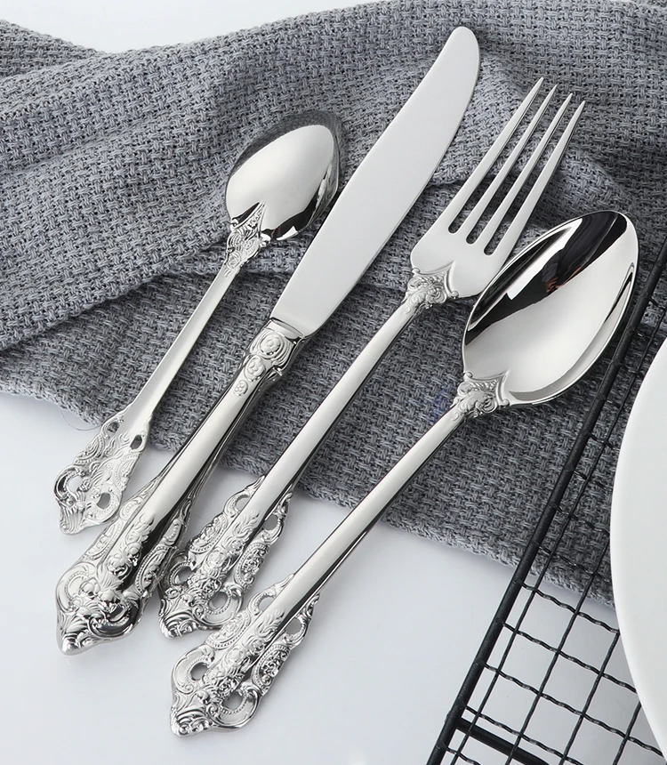 High Quality Royal Stainless Steel Flatware Set Luxury Rose Gold Golden