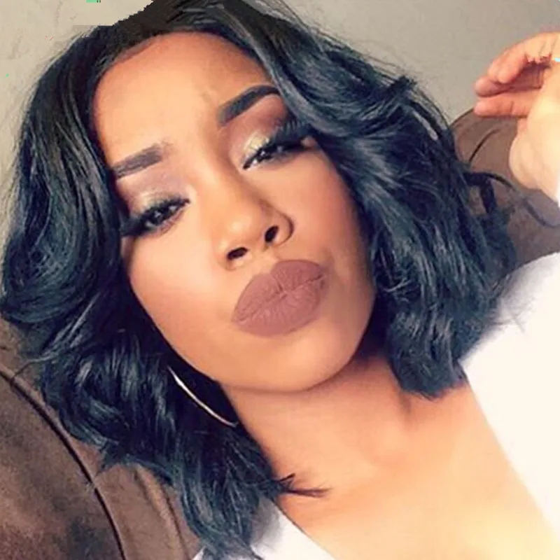 

8A Short Bob Wigs Full Lace Wigs Human Hair Brazilian Body Wave Bob Cut Full lace Human Hair Wigs With Baby Hair Around, Pure color