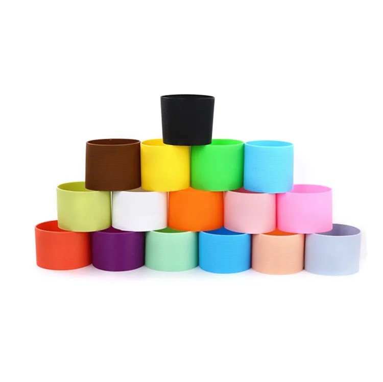 

Flexibility colorful food grade non toxic durable reusable silicone remarkable resistance to heat silicone rubber cup sleeve, Colorful;and custom colors