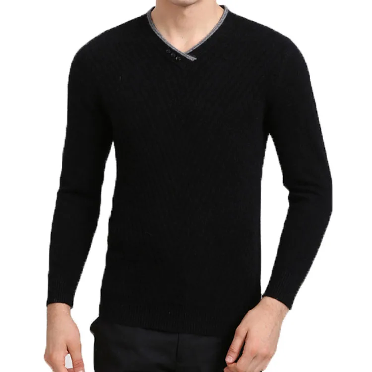 

V Neck Sweater Men Stones Knit Sweater Men Fitted Mens Sweaters Pullover, As picture or customized