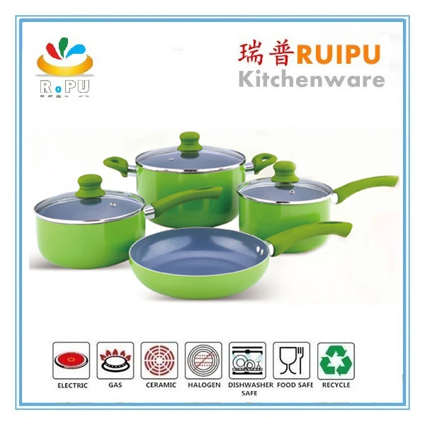 widely used 7pcs chinese hot pot cookware marble coated cookware/marble cookware