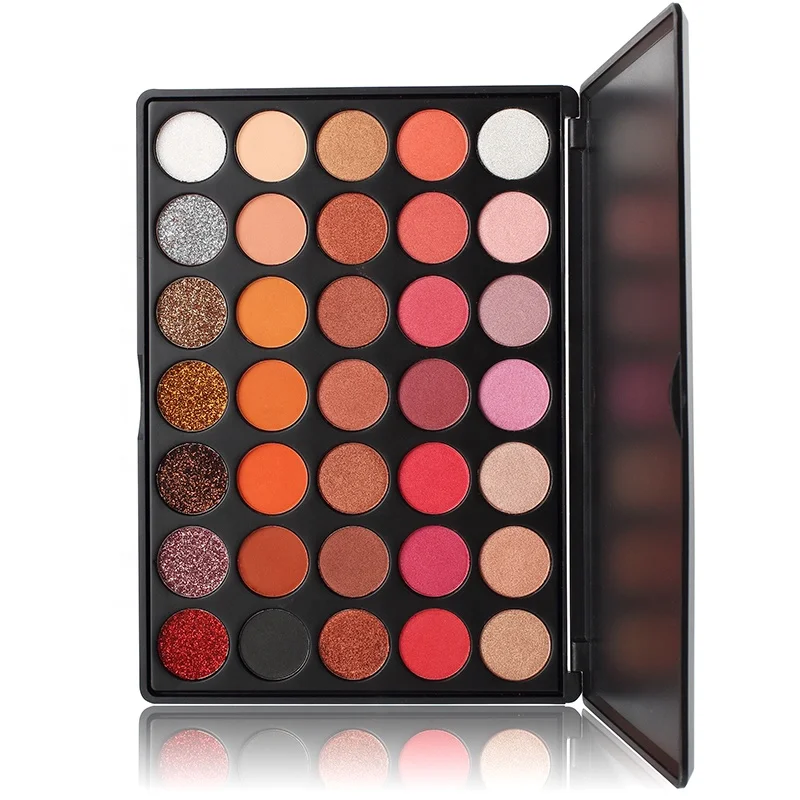 

High quality professional unbranded private label luxury makeup cardboard 35 eyeshadow palette no brand oem