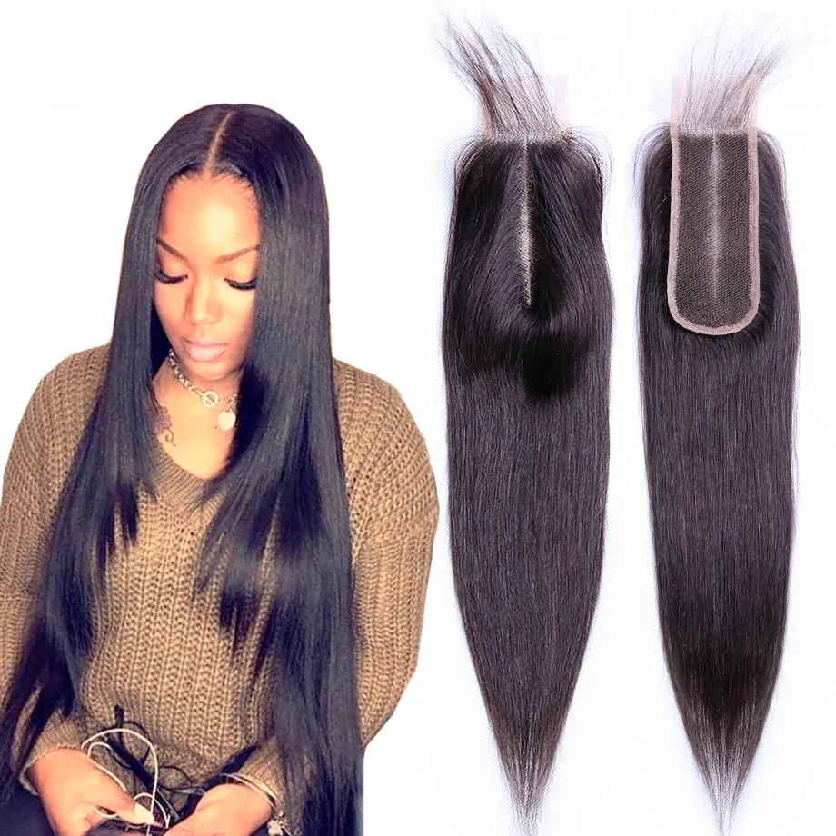 

Processed mink indian raw premium virgin hair weave wholesale 2x6 lace closure, Natural color 1b 2x6 lace closure