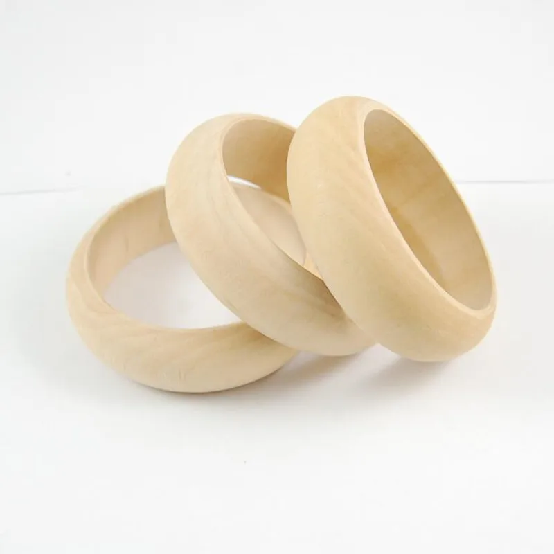 

New Hot Natural Wooden Bangle Eco-Friendly Child DIY Handmade Jewelry Materials Lead-Free Wood Bracelet Bangles Accessories