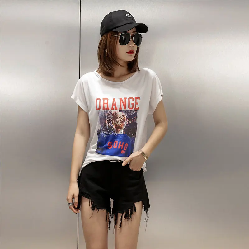 

free shipping 2019 fashion printed white women t shirt OCW1708