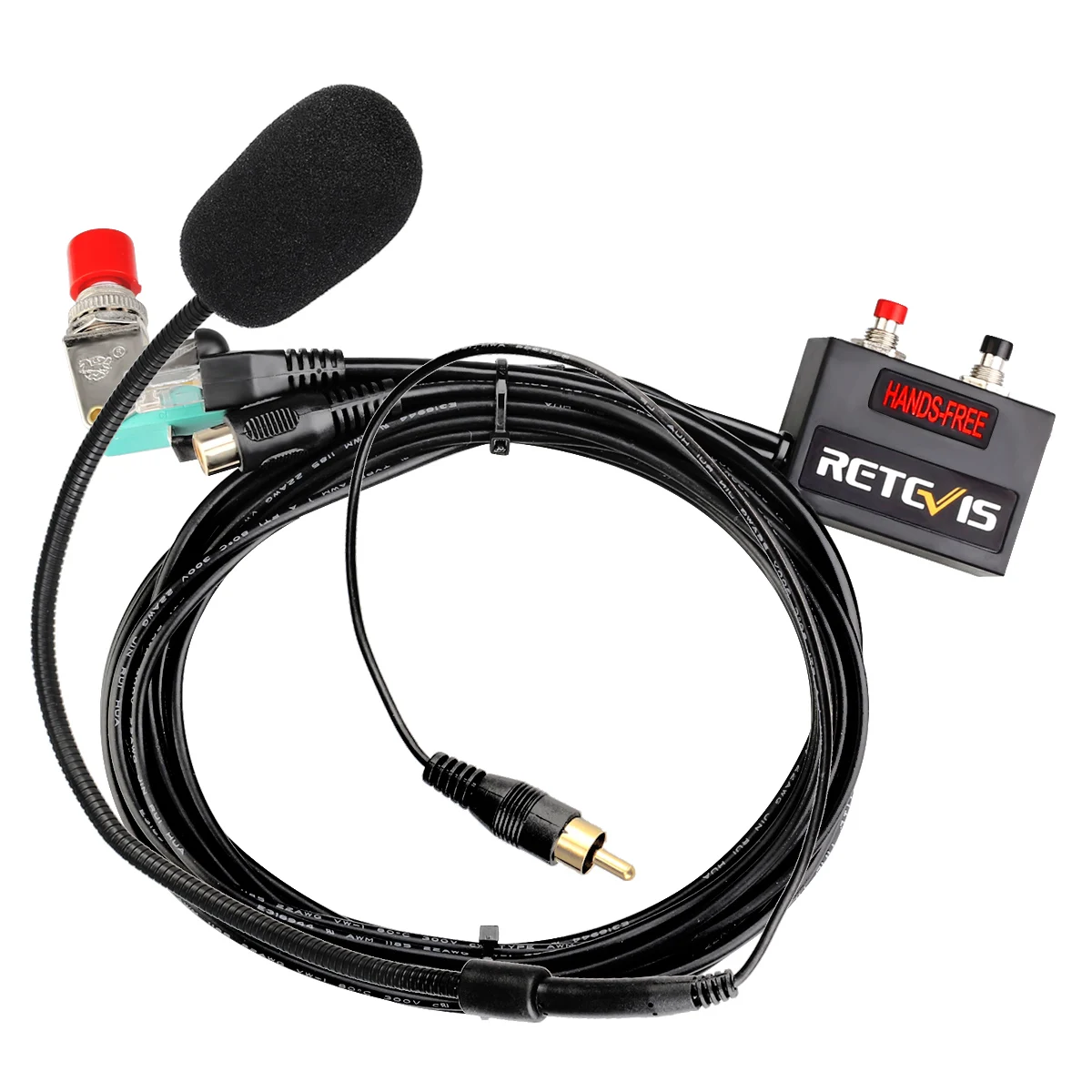 

Retevis MR001 6-core Finger PTT MIC Hands-free microphone for MOTOROLA SMP-908 Retevis RT9000D Mobile Vehicle Radio Transceiver, Black.