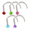 Stainless Steel Nose Studs Nose Screw Rings 18g nose stud