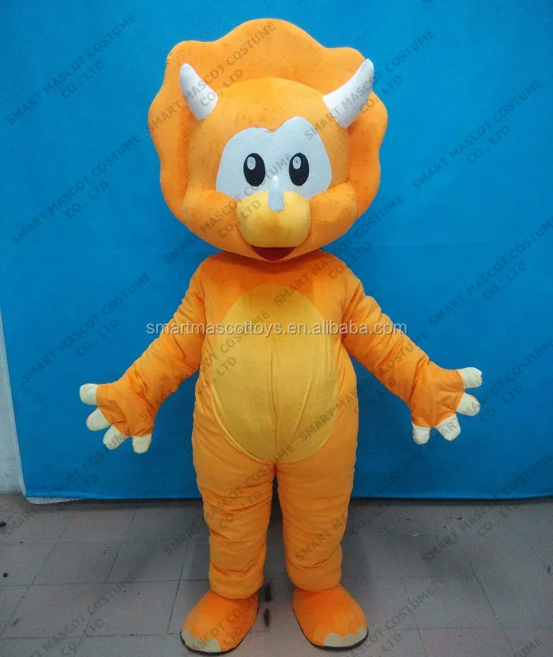 orange triceratops plush