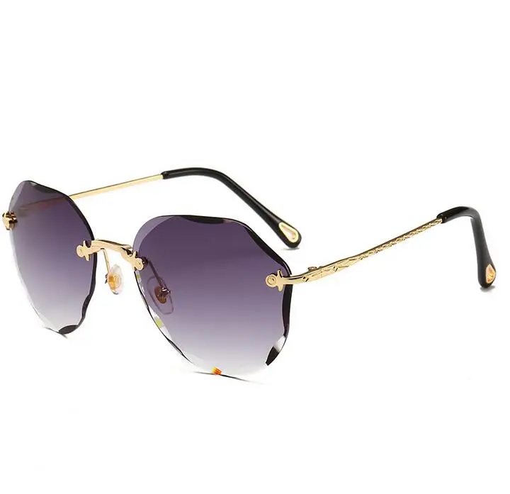 

Wiipu Sunglasses Women Diamond Cut Rimless Fashion Eye Wear Shades Clear Shades