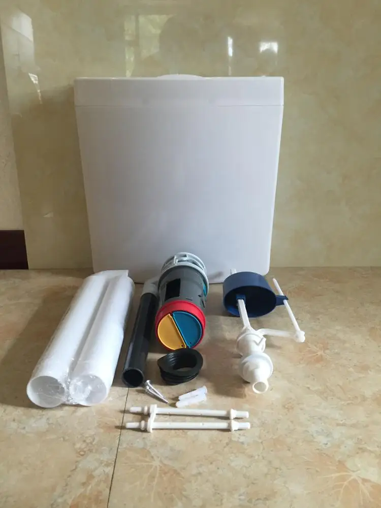 Big Plastic Wall Hung Toilet Tank With Flushing Fittings For Bathroom