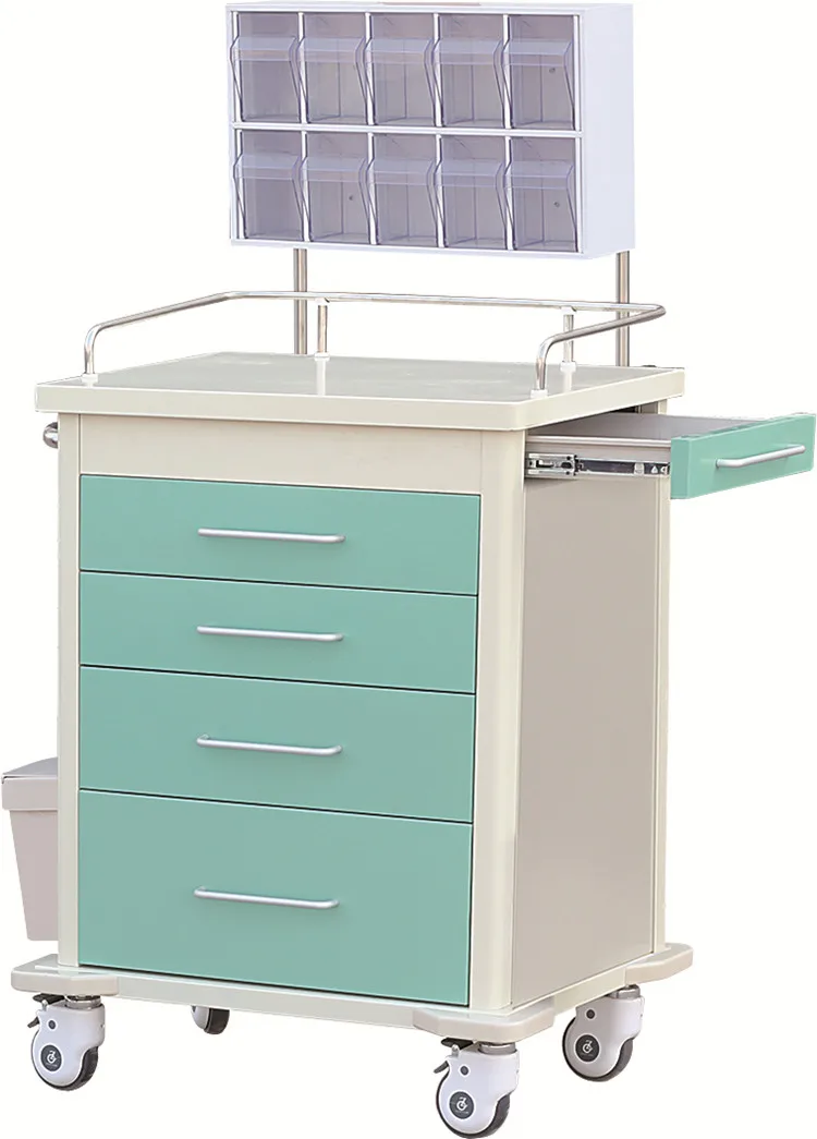 Most popular ABS medical anesthesia crash trolley cart mobile ABS medical furniture in hospital