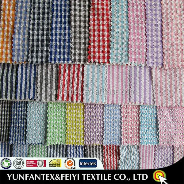 
2018 latest Fashion polyester cotton Seersucker softer stripe fabrics for men shirt in stock 