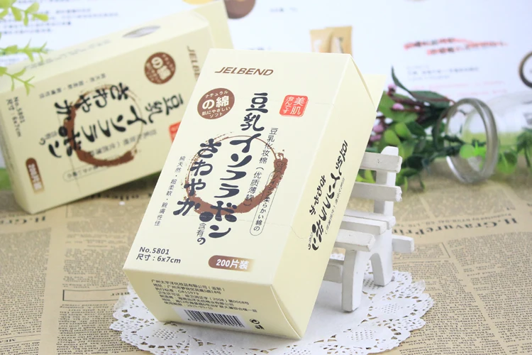 200pcs Soybean Wet Wipe Tissue Soft Cotton Wipes For Nail Art Makeup Polish Acrylic Gel Tips