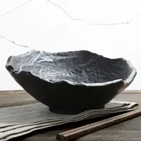 

Factory direct wholesale restaurant irregular shape ceramic matte black slanted ramen bowl,porcelain white dessert bowl