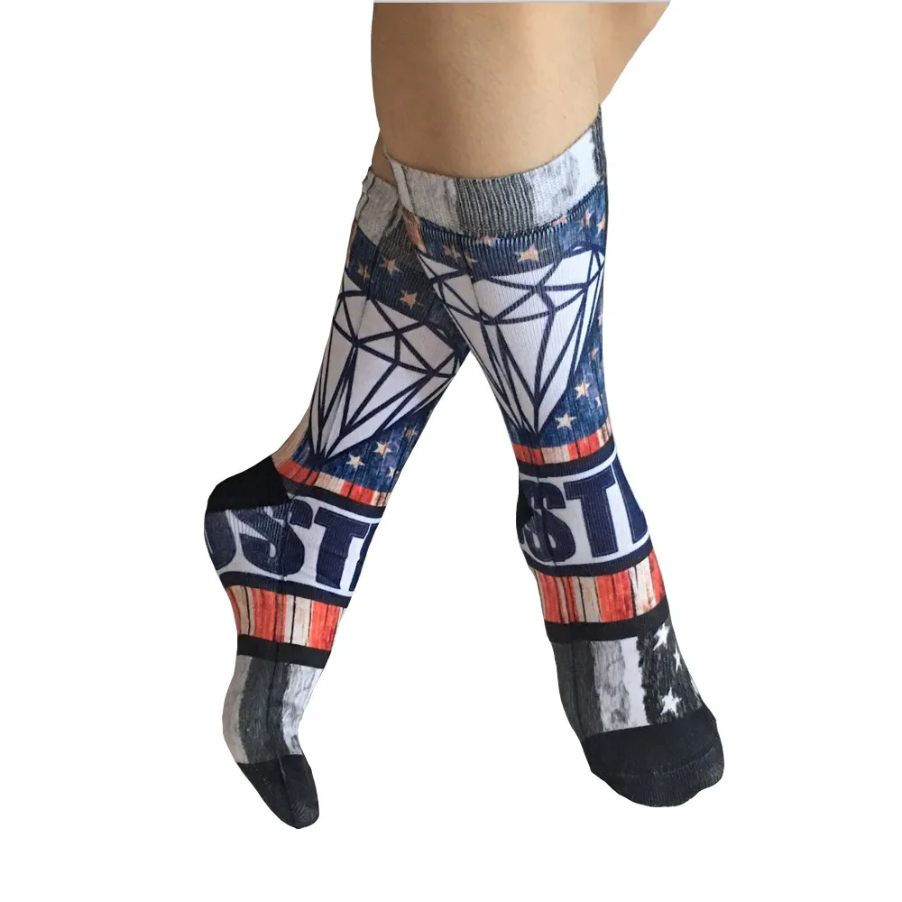 

Custom rubber terry cushion inside sublimation print socks, As image