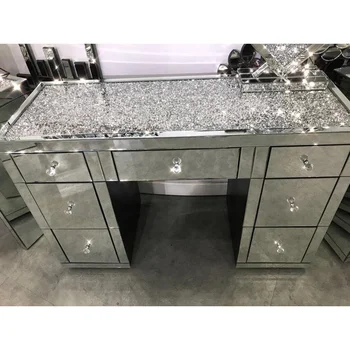 Direct Sell Crushed Diamonds On Table Top Mirrored Dressing Table
