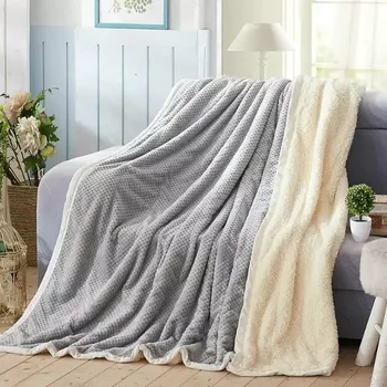 China Wholesale Soft Touch Grey Embossed Flannel Sherpa Blanket - Buy ...