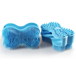 Image of Silicone Baby Brush Shower Brush 100% Silicone Gentle Nubs Massage Scrubber, Skin Exfoliation & Cellulite Treatment