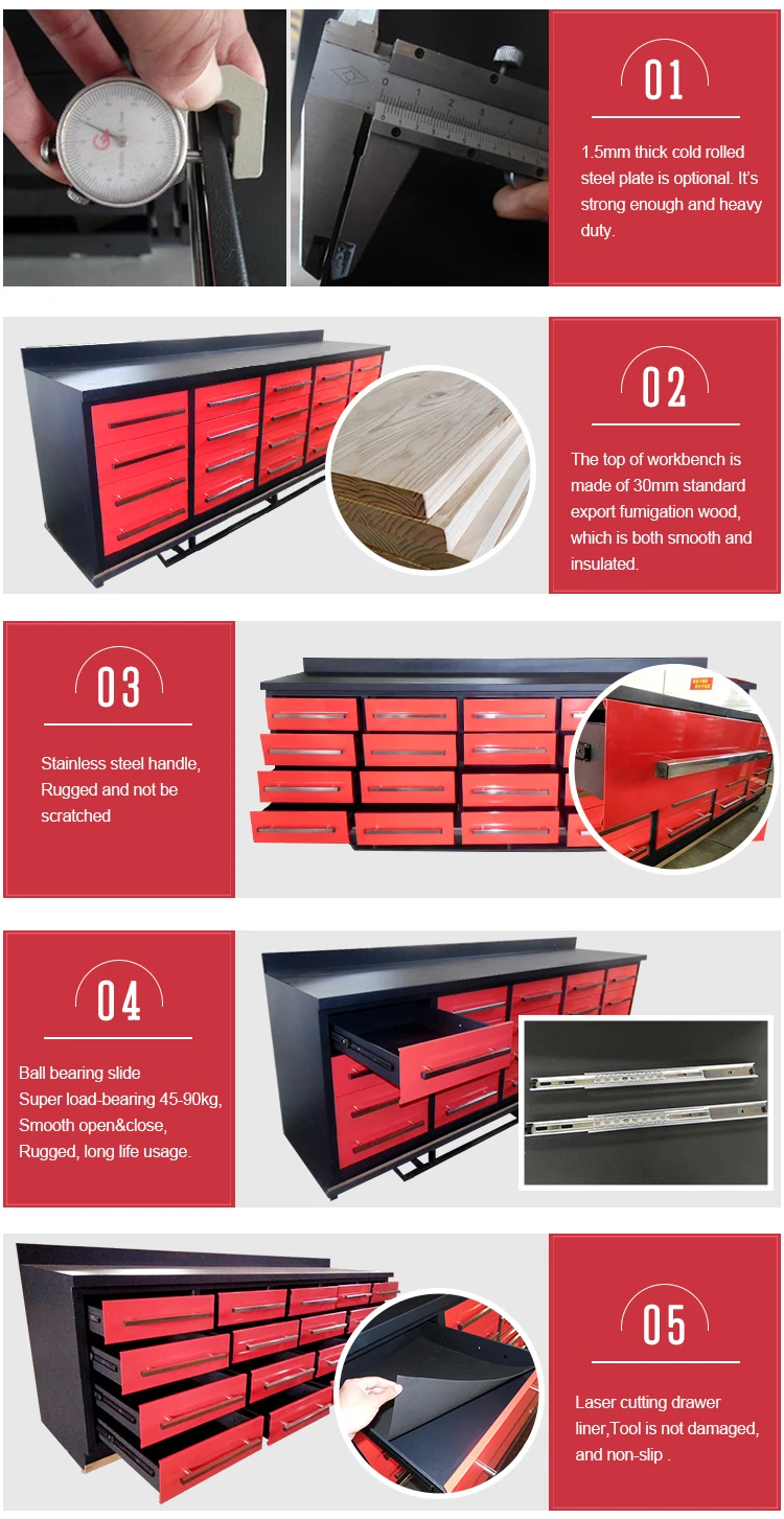 High Quality 20 Drawers Metal Work Bench From Qingdao Haylite