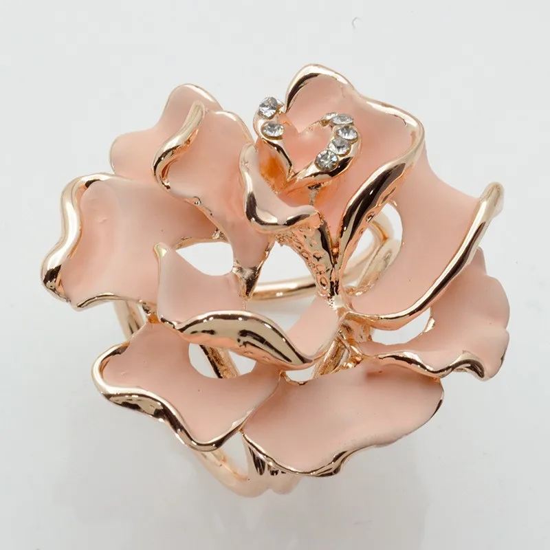 

Euramerican Style Platinum Rose gold Large Charming Rose Scarf Buckle