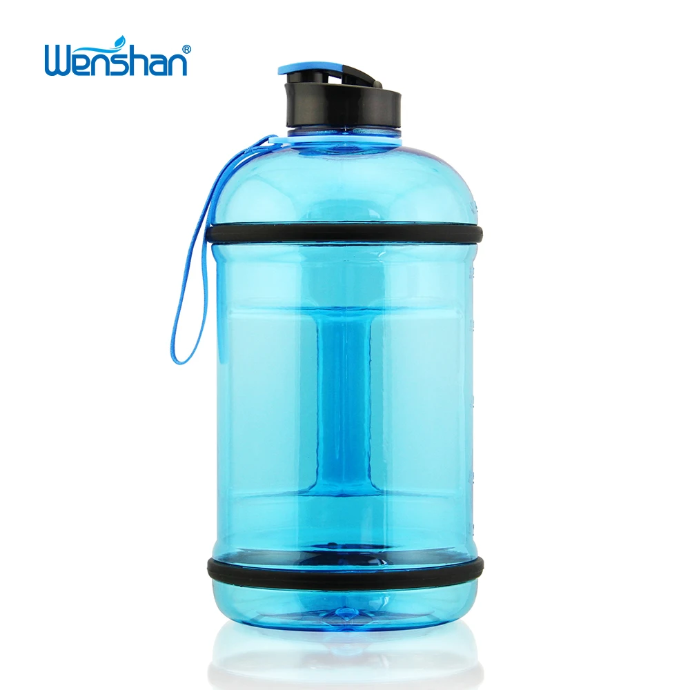 

BPA Free 2.2L Plastic Water Bottle With Handle And Silicone Ring, Red;brown;blue;green .etc