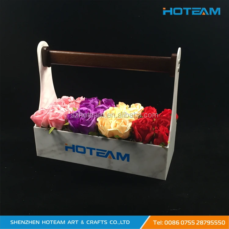 Acrylic 9 Rose Clear Plastic Crystal Luxury Wholesale Flower Display