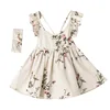 2019 children clothes summer toddler kids party dress casual baby little girl sleeveless floral sundress princess dress