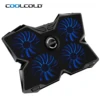 coolcold 4fans laptop cooling pad speaker and usb hub, 15inch notebook cooler
