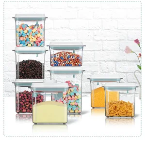 Image of Hot Sale high quality eco-friendly food grade bpa free transparent plastic airtight food containers with scraper and scoop
