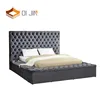bedroom blue velvet fabric king size bed