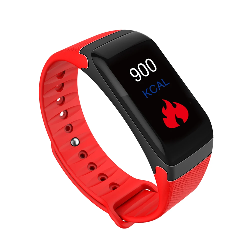 

2018 new ip67 waterproof blood pressure oxygen heart rate monitor healthy smart wrist band f1 plus, Black//red/blue