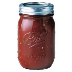 Image of 16oz/480ml wide mouth glass mason jar ball embossed mason jar with metal screw cap