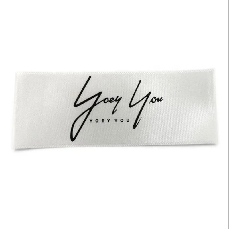 

Custom satin woven label for clothing with high quality, Custom color