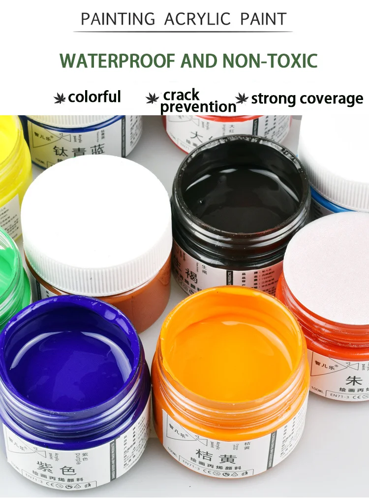 100 Ml Safe Nontoxic And Waterproof Acrylic Paint For Kids Diy