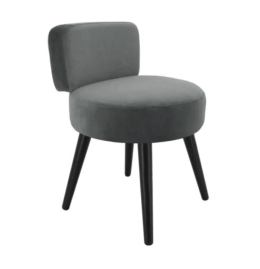 Modern Low Back Design Relax Comfortable Restaurant Velvet Wooden Dinning Chair Small Bedroom